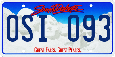 SD license plate 0SIO93