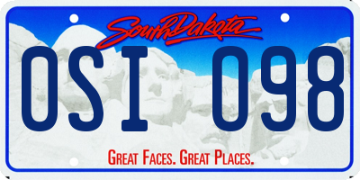 SD license plate 0SIO98