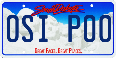 SD license plate 0SIP00
