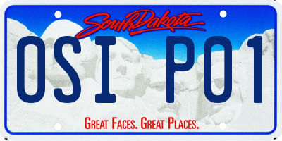 SD license plate 0SIP01