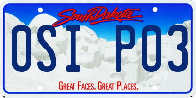 SD license plate 0SIP03