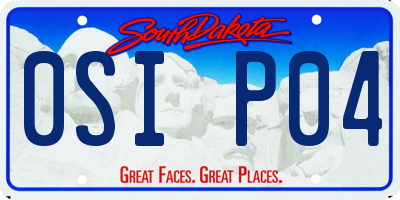 SD license plate 0SIP04