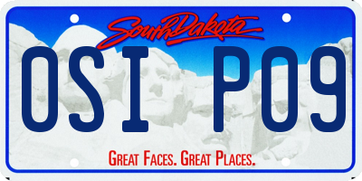 SD license plate 0SIP09