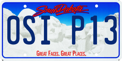 SD license plate 0SIP13