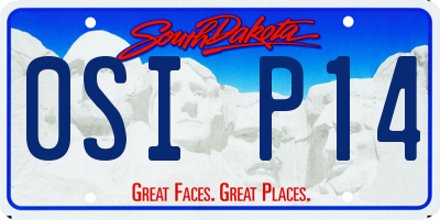 SD license plate 0SIP14