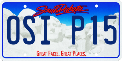 SD license plate 0SIP15