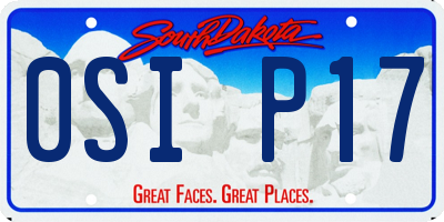 SD license plate 0SIP17