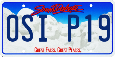 SD license plate 0SIP19