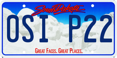 SD license plate 0SIP22