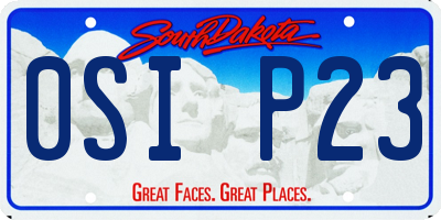 SD license plate 0SIP23