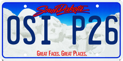 SD license plate 0SIP26