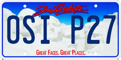 SD license plate 0SIP27