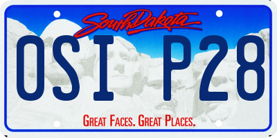 SD license plate 0SIP28