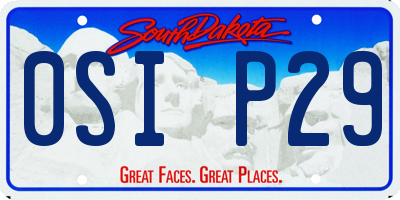 SD license plate 0SIP29