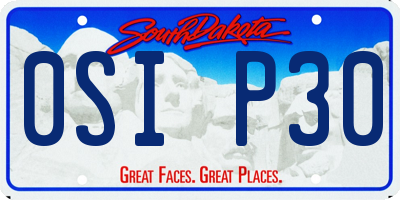 SD license plate 0SIP30