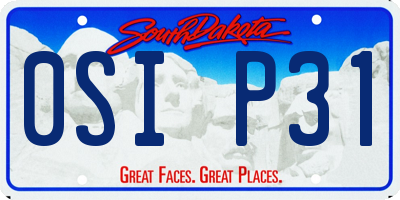 SD license plate 0SIP31