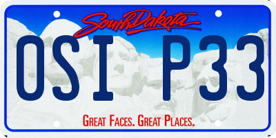 SD license plate 0SIP33
