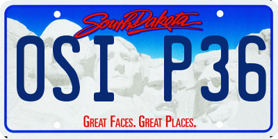 SD license plate 0SIP36