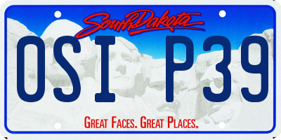 SD license plate 0SIP39