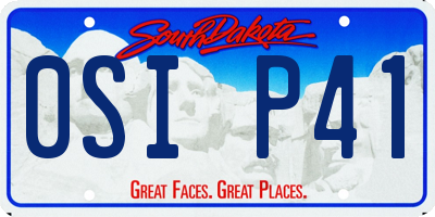 SD license plate 0SIP41