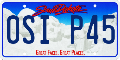 SD license plate 0SIP45