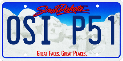 SD license plate 0SIP51