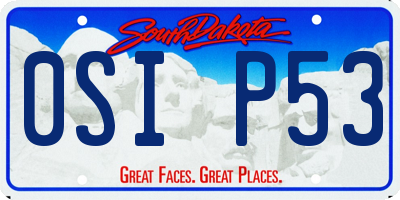 SD license plate 0SIP53