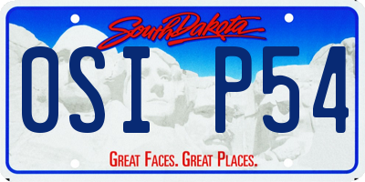 SD license plate 0SIP54