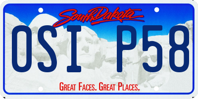SD license plate 0SIP58