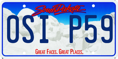 SD license plate 0SIP59