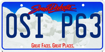 SD license plate 0SIP63