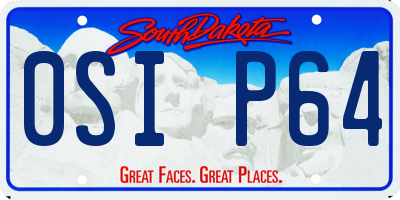 SD license plate 0SIP64