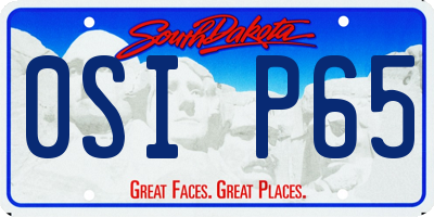 SD license plate 0SIP65
