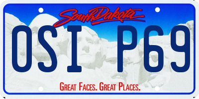 SD license plate 0SIP69