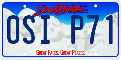 SD license plate 0SIP71