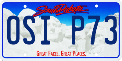 SD license plate 0SIP73