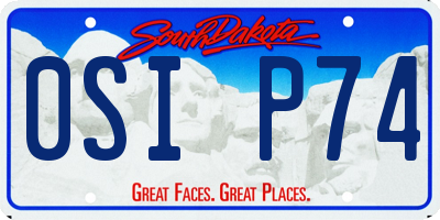 SD license plate 0SIP74