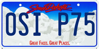 SD license plate 0SIP75