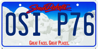 SD license plate 0SIP76