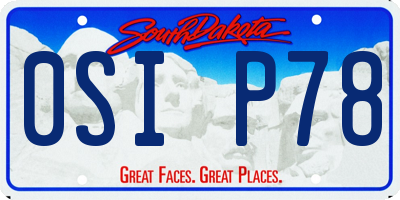 SD license plate 0SIP78