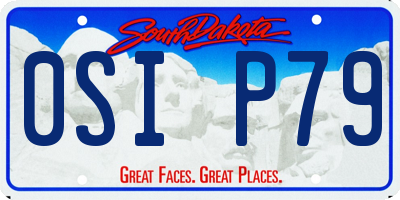 SD license plate 0SIP79