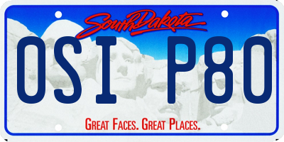 SD license plate 0SIP80
