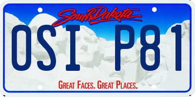 SD license plate 0SIP81