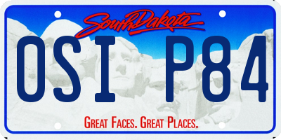 SD license plate 0SIP84