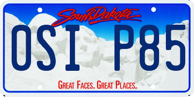 SD license plate 0SIP85
