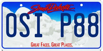 SD license plate 0SIP88