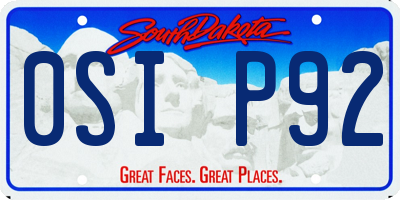 SD license plate 0SIP92
