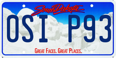 SD license plate 0SIP93