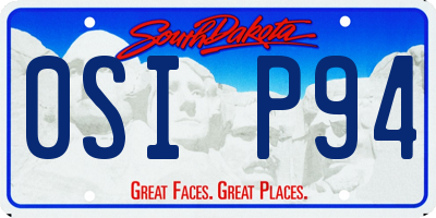 SD license plate 0SIP94