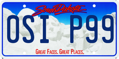 SD license plate 0SIP99